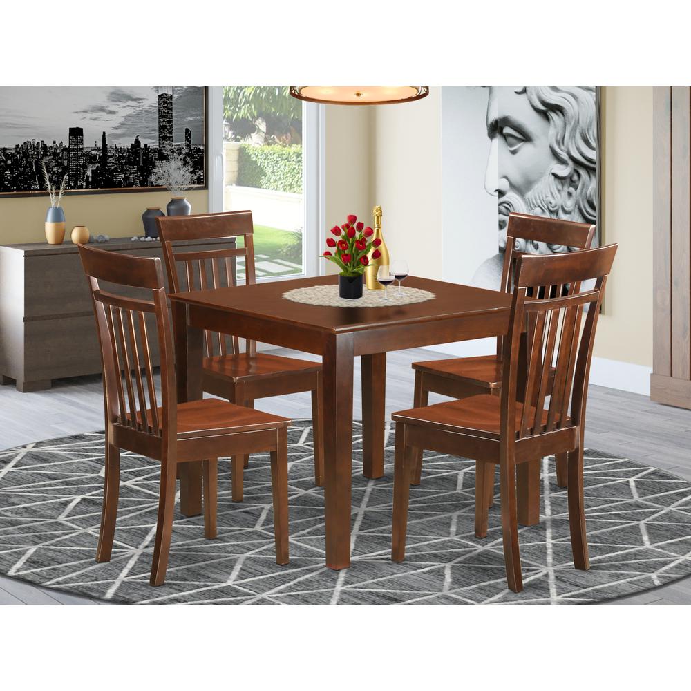 5  PcSmall  Kitchen  Table  set  with  a  Dining  Table  and  4  Dining  Chairs  in  Mahogany. Picture 4