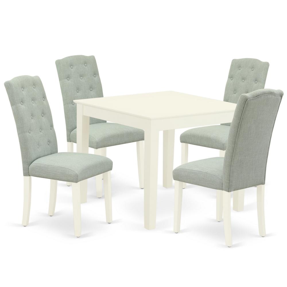 Dining Room Set Linen White, OXCE5-LWH-15. Picture 1