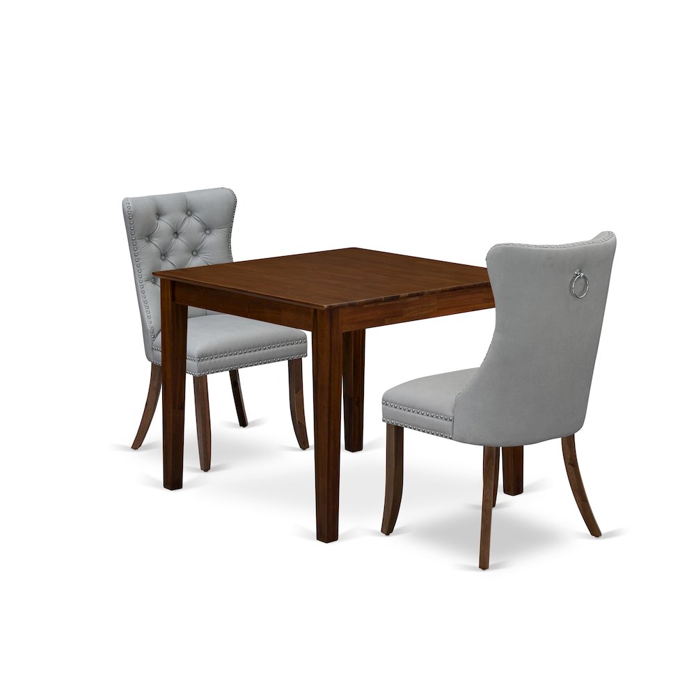 3 Piece Dining Set for Small Spaces Consists of a Square Kitchen Table. Picture 1
