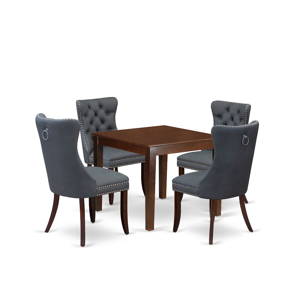 5 Piece Dining Room Table Set Consists of a Square Solid Wood Table. Picture 1