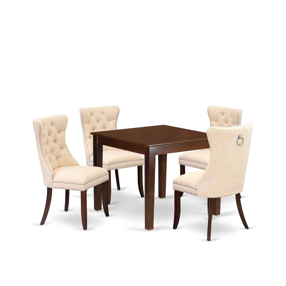 5 Piece Kitchen Table & Chairs Set Contains a Square Modern Dining Table. Picture 1