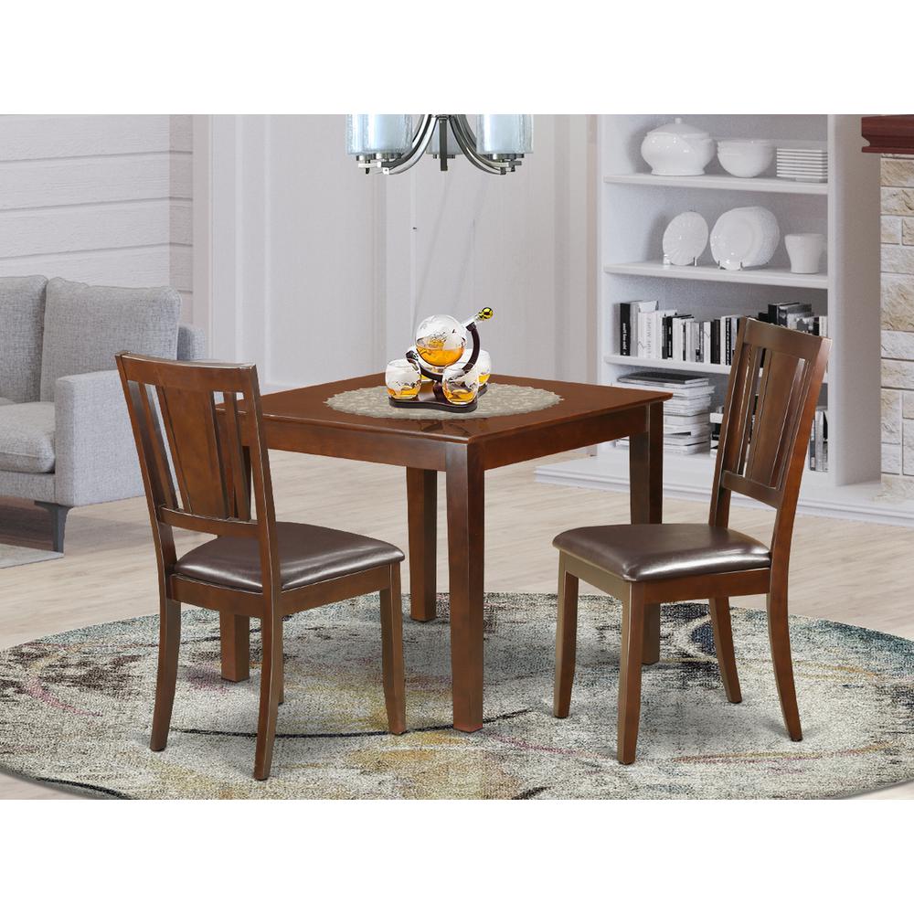 3  Pcsmall  Kitchen  Table  set  with  a  Dining  Table  and  2  Dining  Chairs  in  Mahogany. Picture 4