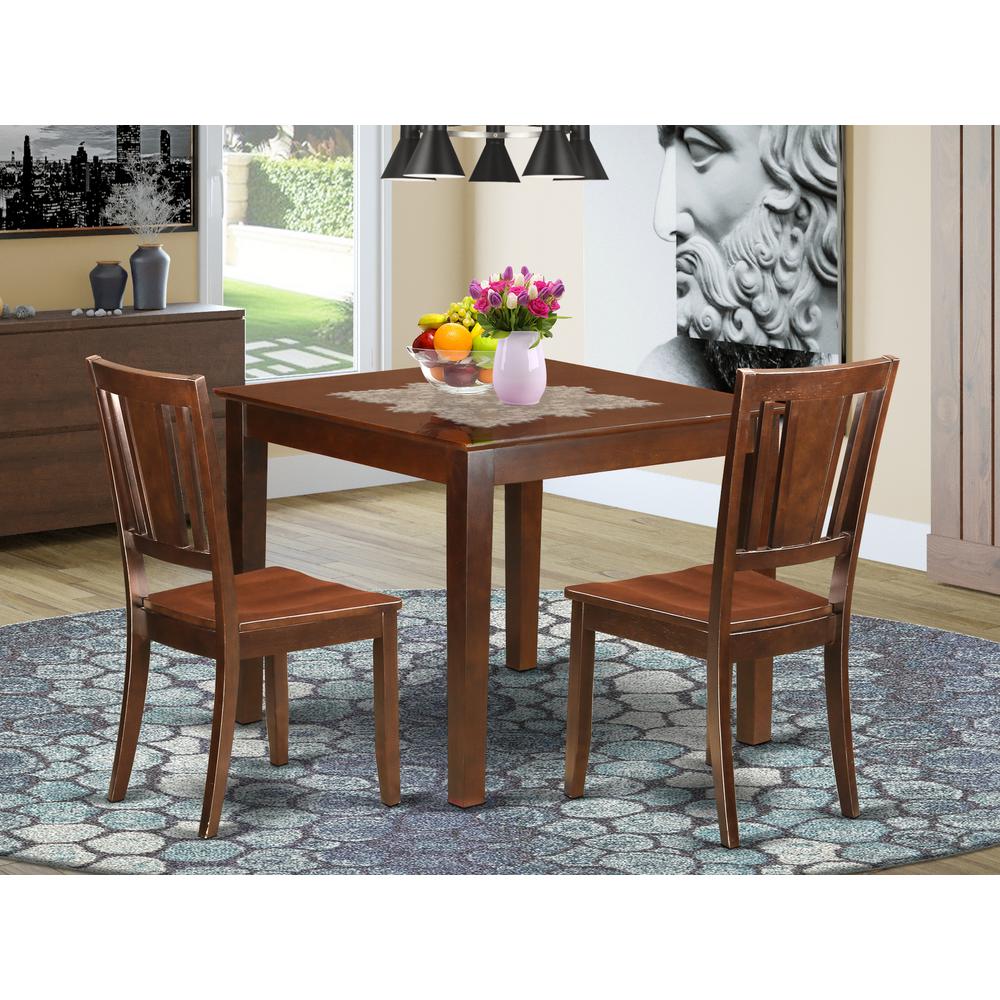 3  PC  Small  Kitchen  Table  set  with  a  Table  and  2  Dining  Chairs  in  Mahogany. Picture 4