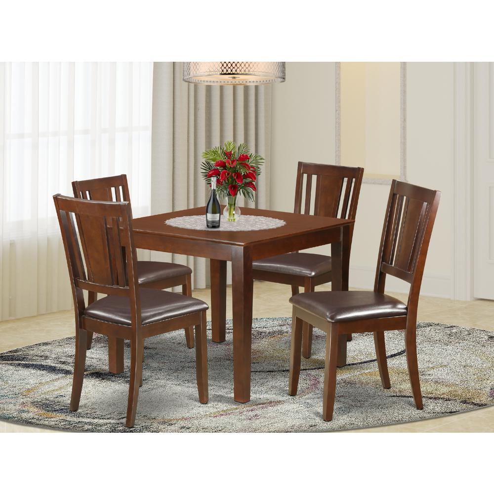 5  Pc  Dinette  set  with  a  Dining  Table  and  4  Dining  Chairs  in  Mahogany. Picture 4