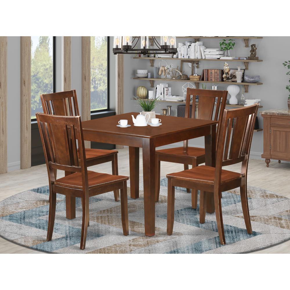 5  PC  Kitchen  Tables  and  chair  set  with  a  Dining  Table  and  4  Dining  Chairs  in  Mahogany. Picture 4