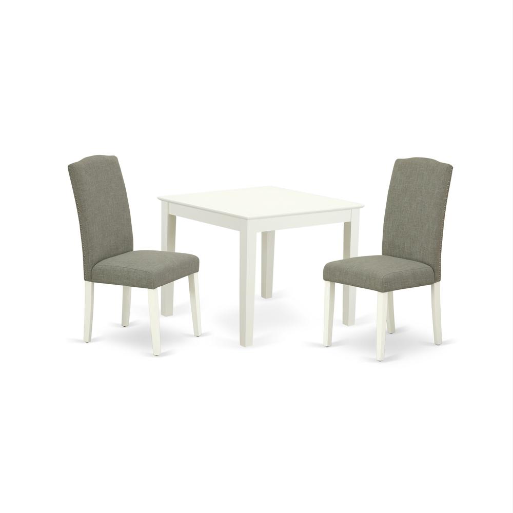 Dining Room Set Linen White, OXEN3-LWH-06. Picture 1