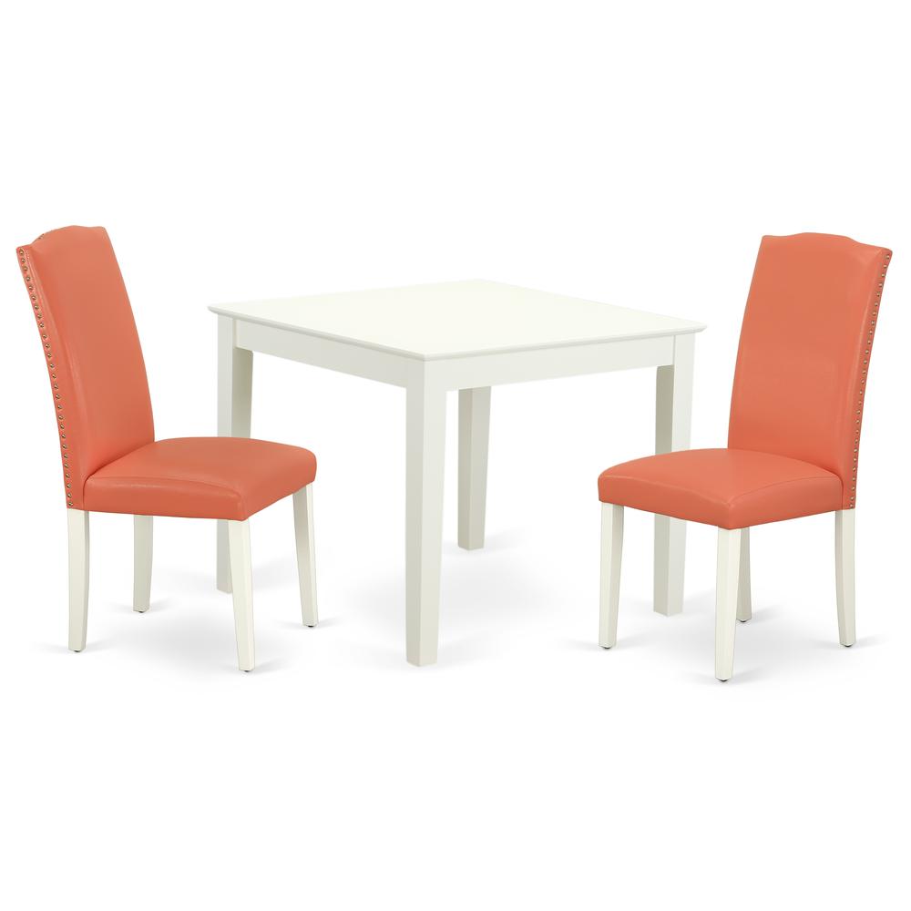Dining Room Set Linen White, OXEN3-LWH-78. Picture 1