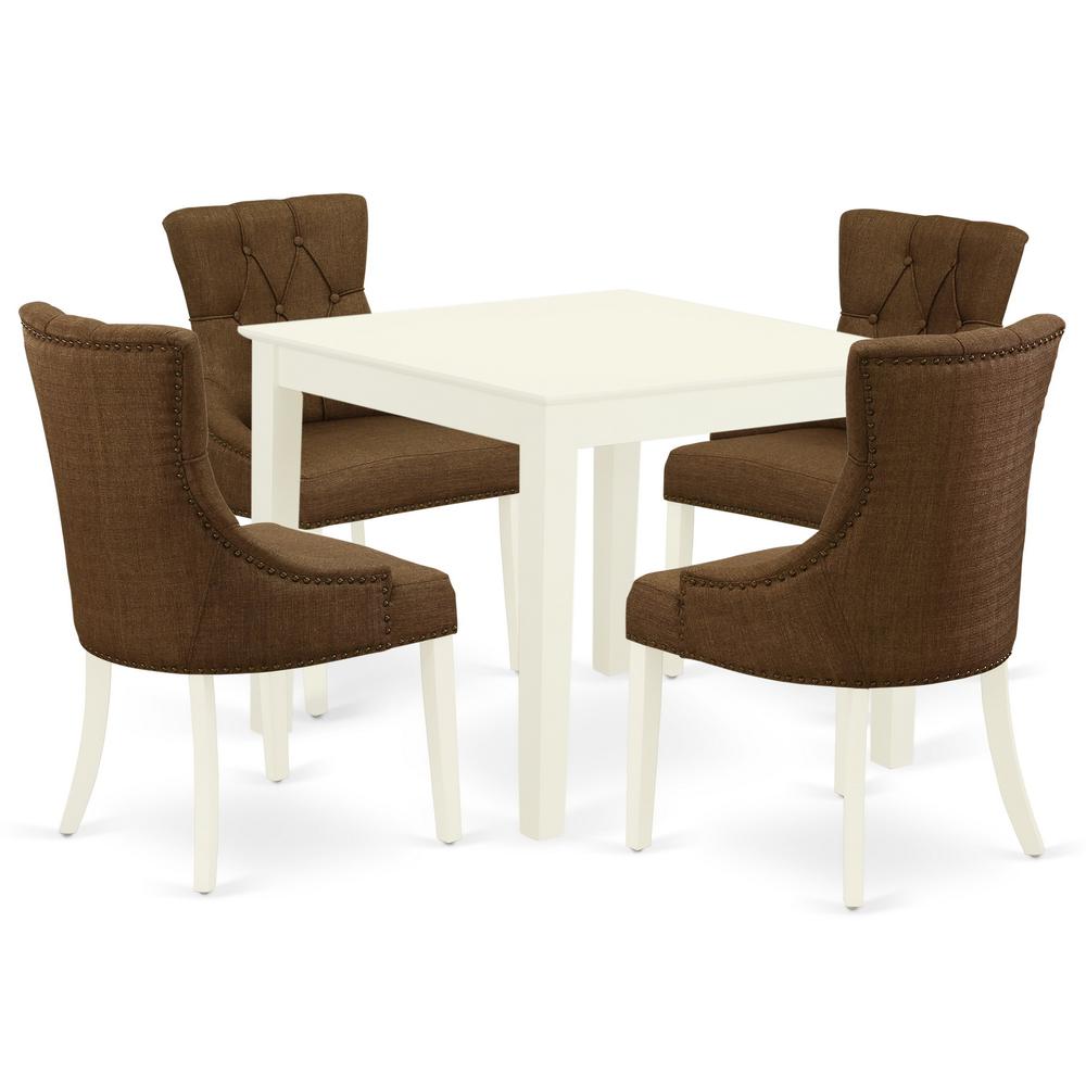 Dining Room Set Linen White, OXFR5-LWH-18. Picture 1