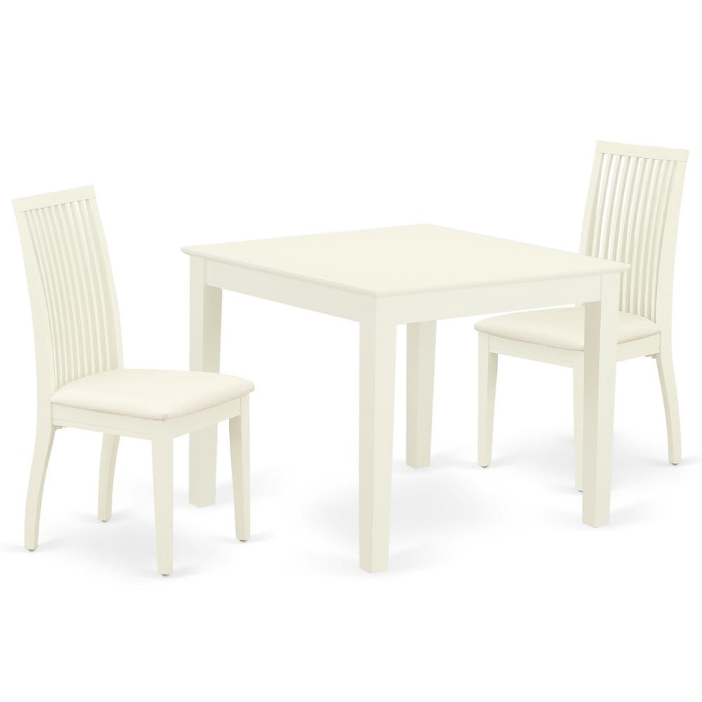 Dining Room Set Linen White, OXIP3-LWH-C. Picture 1
