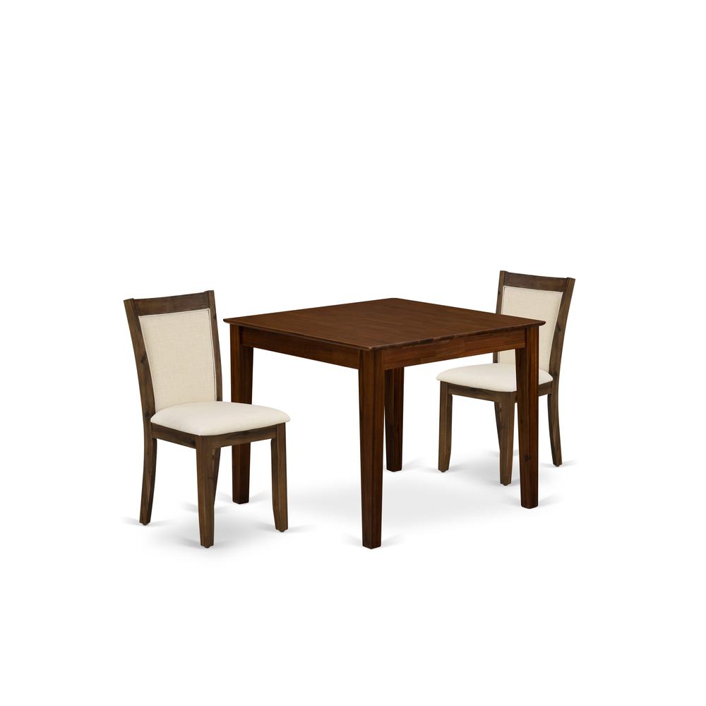 3 Pc Dining Set Contains a Square Dining Table and 2 Upholstered Chairs. Picture 6