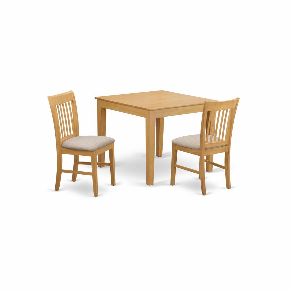 OXNO3-OAK-C 3 Pc Dining room set - Table and 2 dinette Chairs. Picture 1
