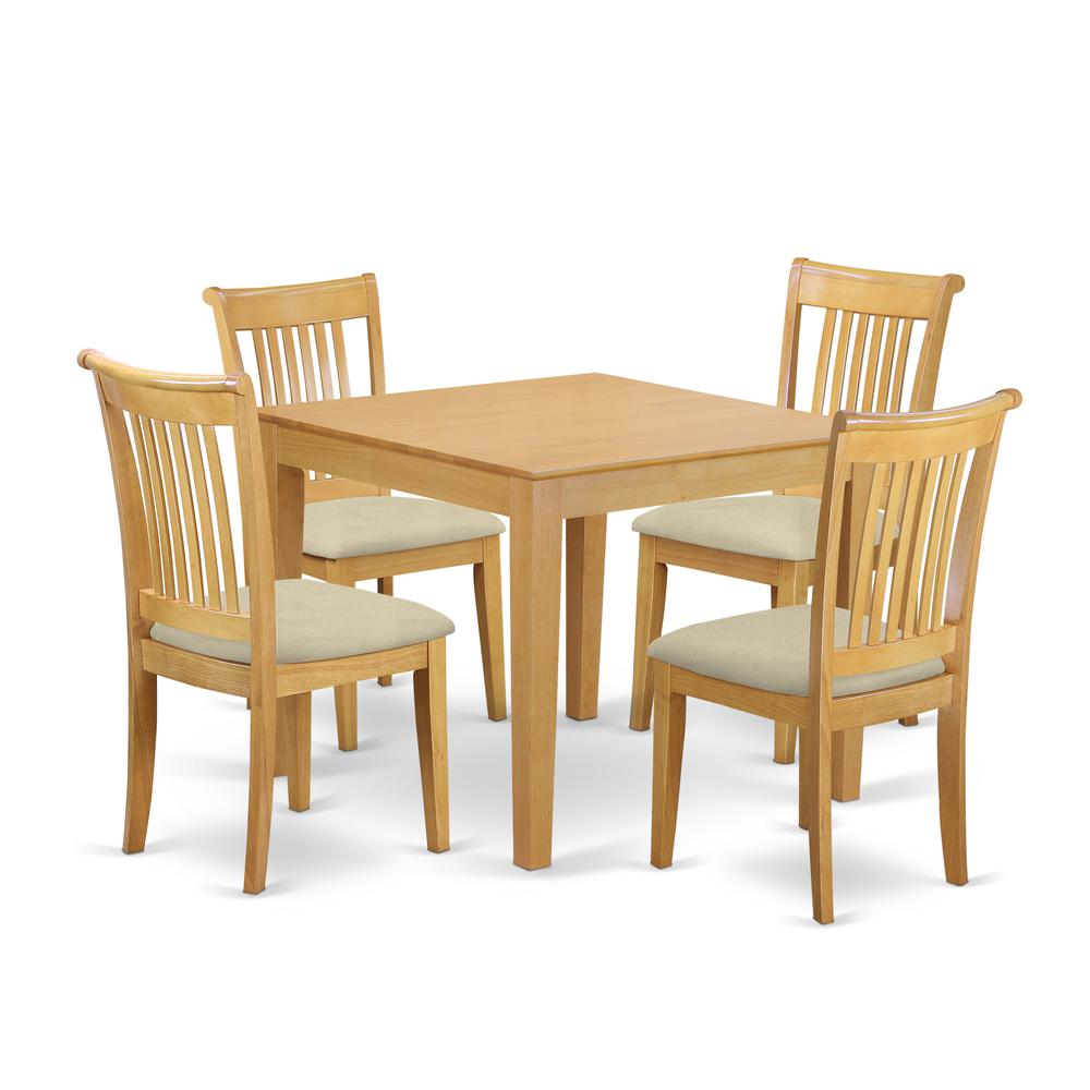 Dining Room Set Oak, OXPO5-OAK-C. Picture 1