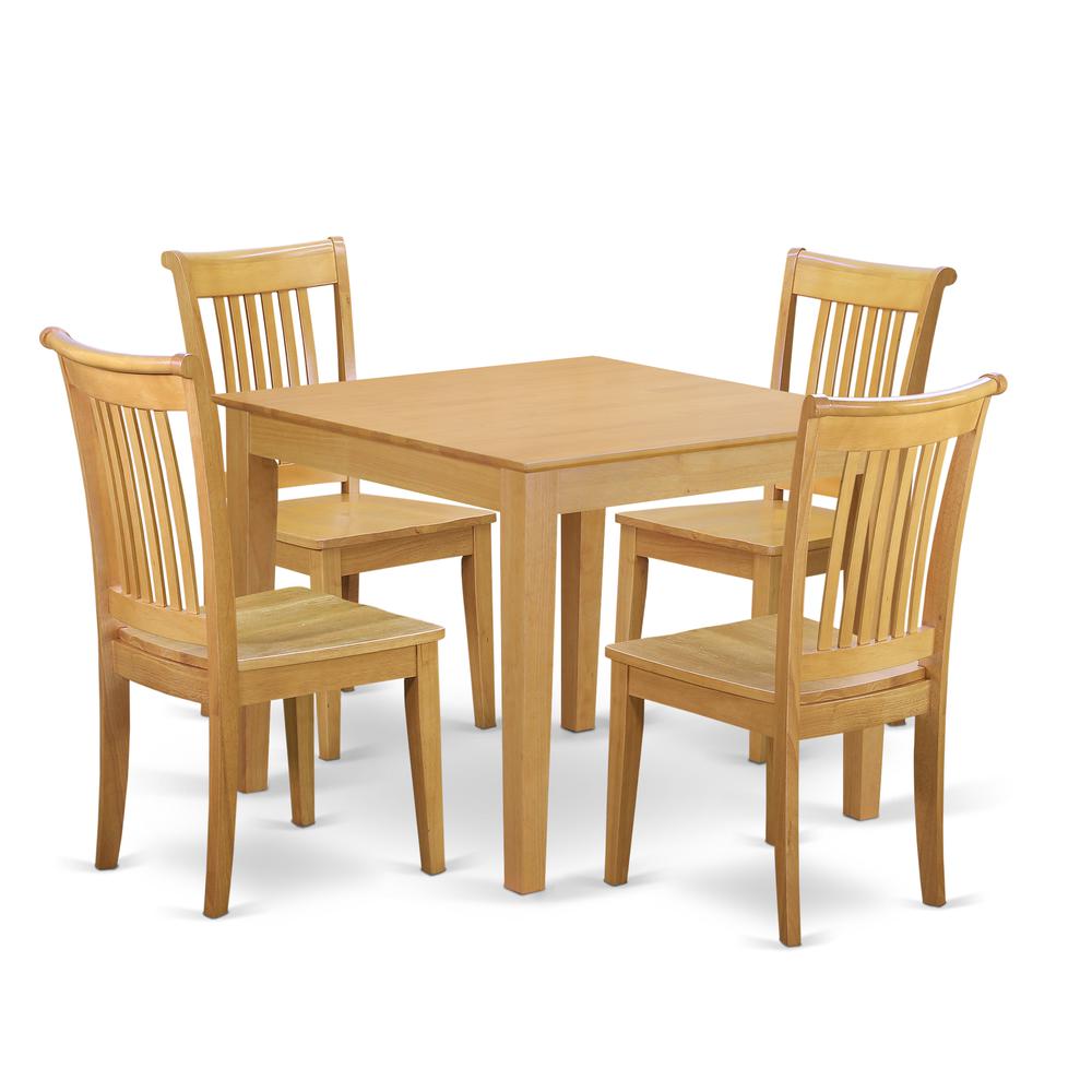 Dining Room Set Oak, OXPO5-OAK-W. Picture 1