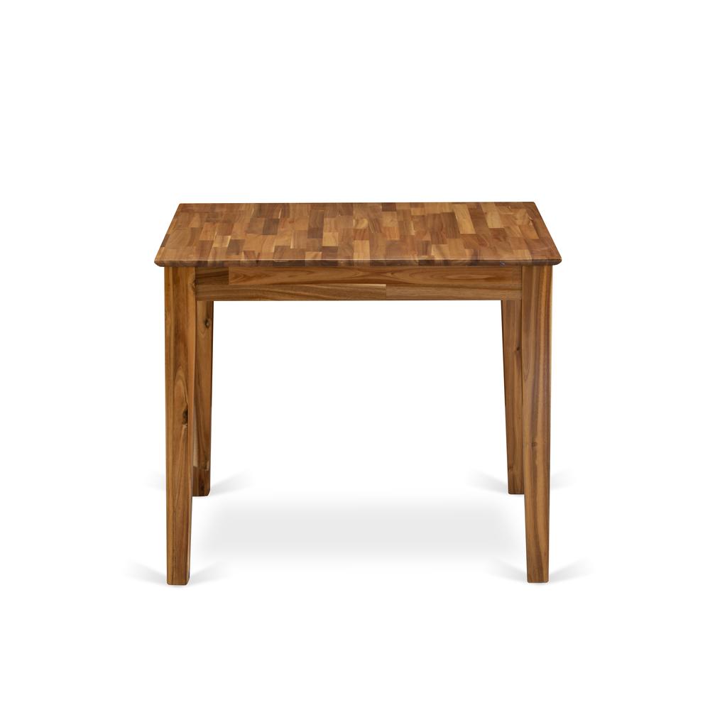 East West Furniture OXT-ANA-T  Modern Wood Kitchen Table with Walnut Color Table Top Surface and Asian Wood Kitchen Table Wooden Legs - Walnut Finish. Picture 3