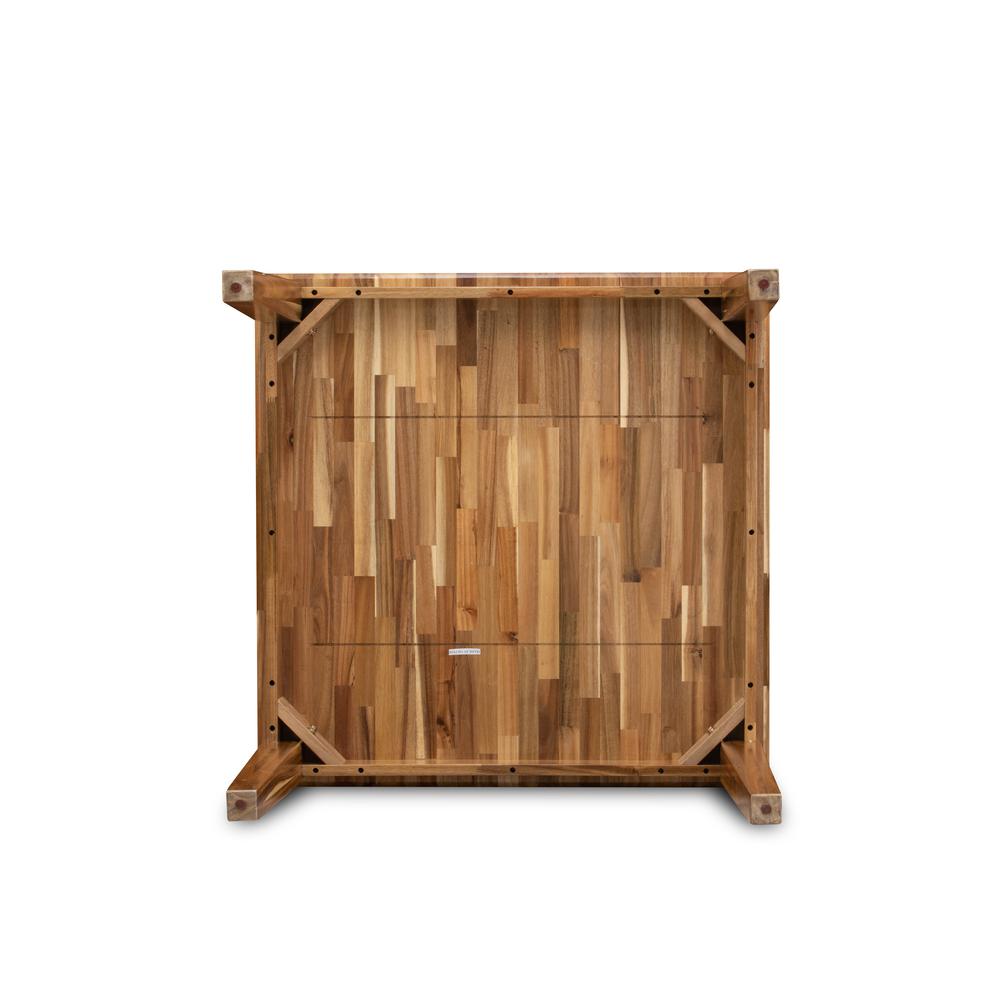 East West Furniture OXT-ANA-T  Modern Wood Kitchen Table with Walnut Color Table Top Surface and Asian Wood Kitchen Table Wooden Legs - Walnut Finish. Picture 4
