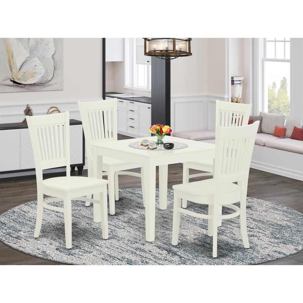 Dining Table- Dining Chairs, OXVA5-LWH-W. Picture 4
