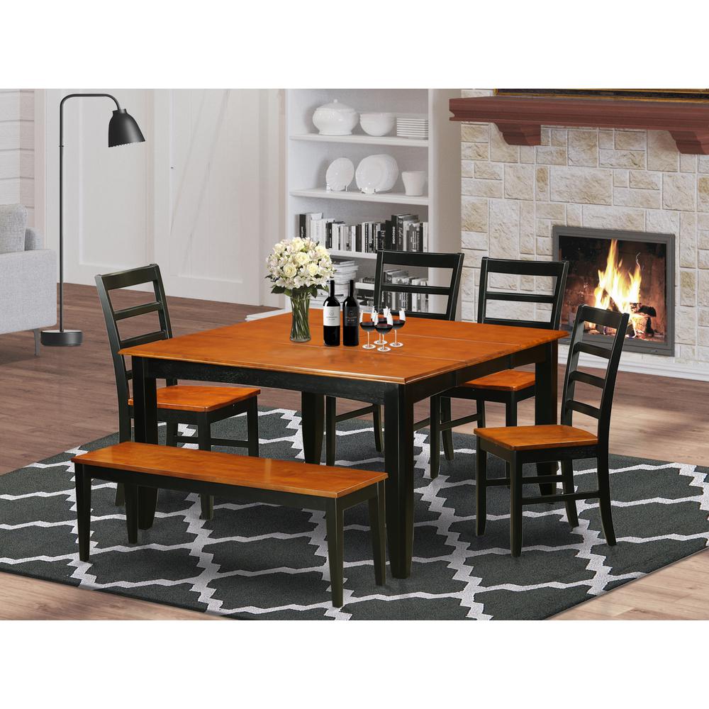 6-PC  Dining  room  set  with  bench-Kitchen  Tables  and  4  Dining  Chairs  Plus  bench. Picture 6