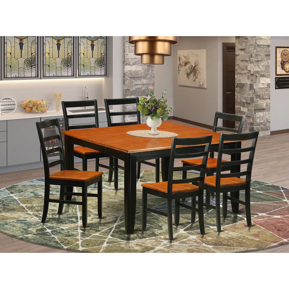 7  PcKitchen  Table  set-Dining  Table  and  6  Wood  Dining  Chairs. Picture 4