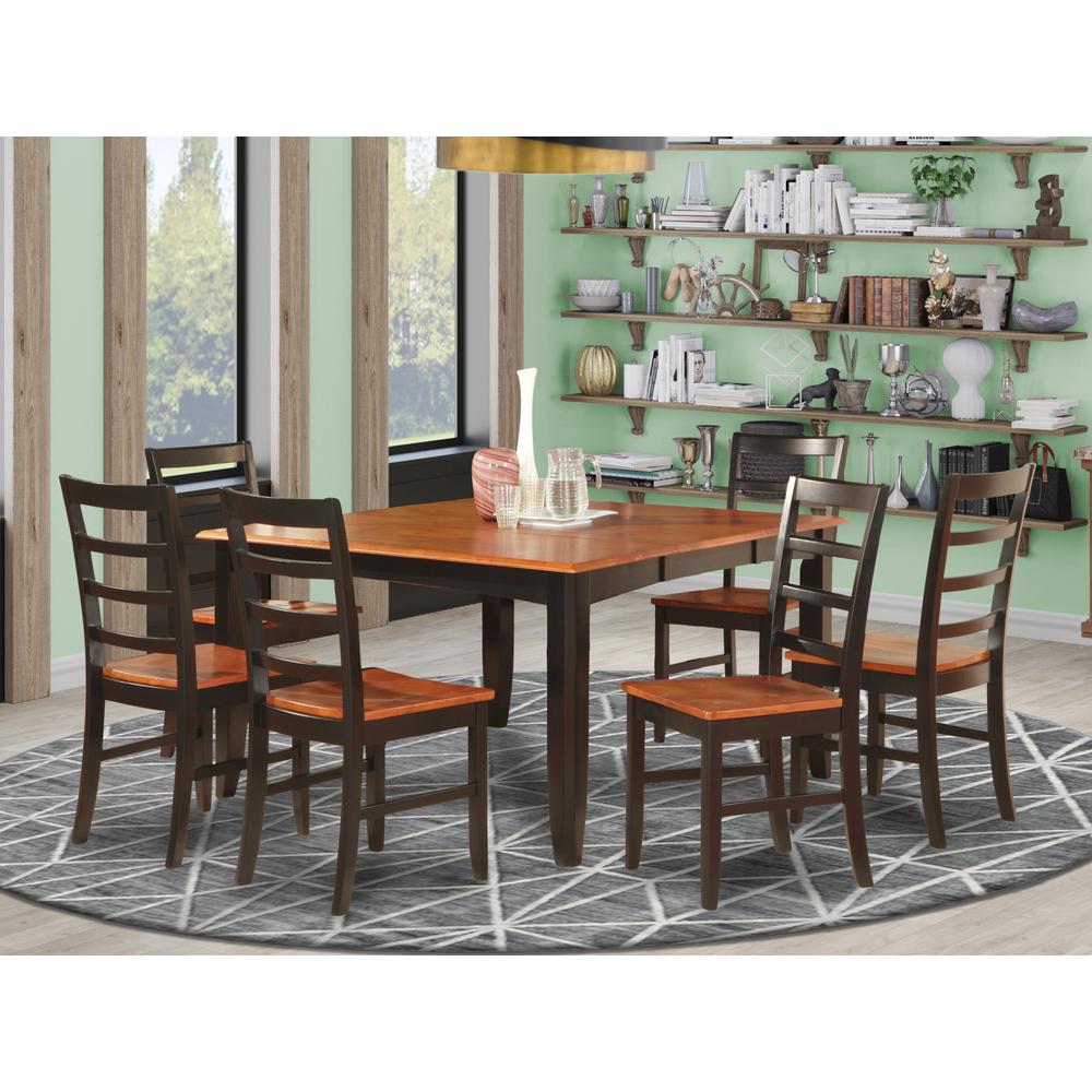 7  Pc  Dining  room  set-Square  Table  with  Leaf  and  6  Dining  Chairs. Picture 4