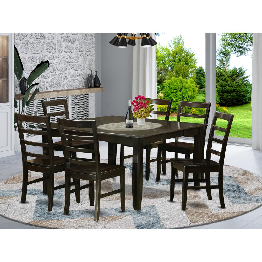 7  Pc  Dining  room  set-Dinette  Table  with  Leaf  and  6  Dinette  Chairs. Picture 4