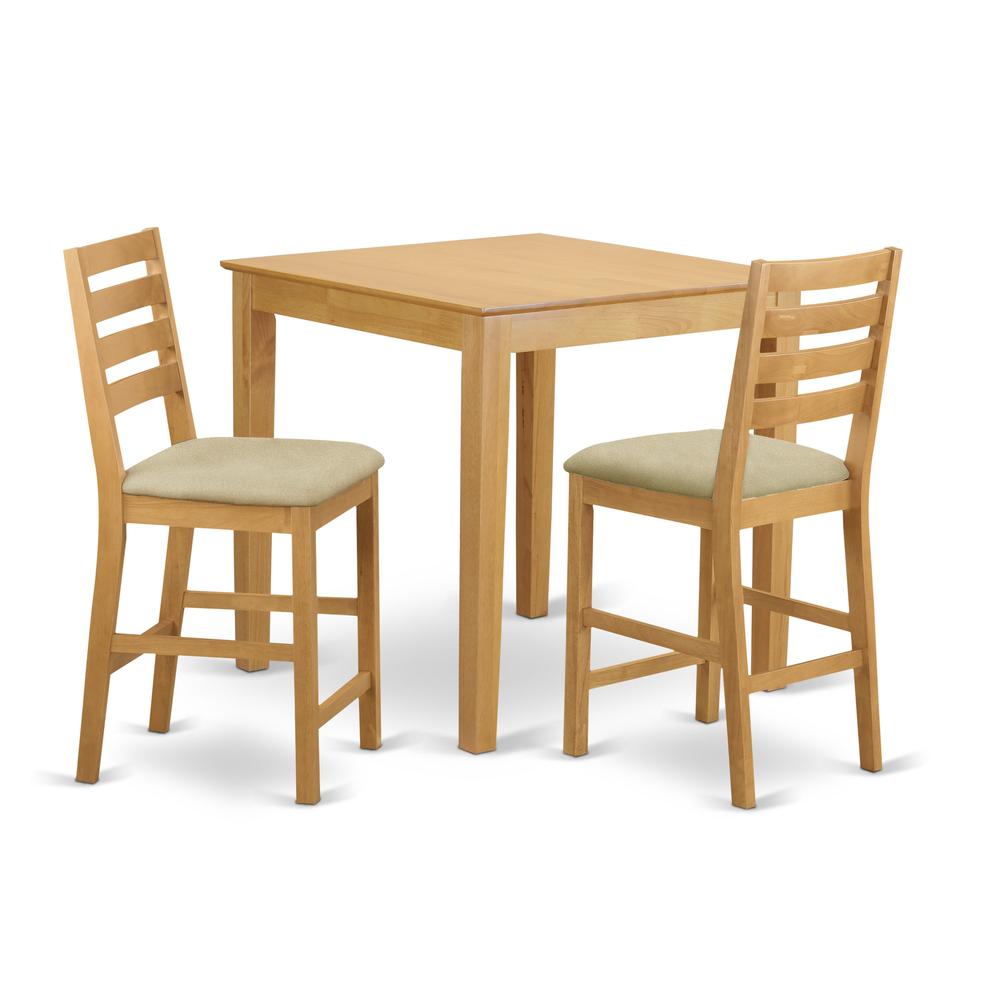 PBCF3-OAK-C 3 Pc counter height pub set - Table and 2 counter height Chairs.. Picture 1