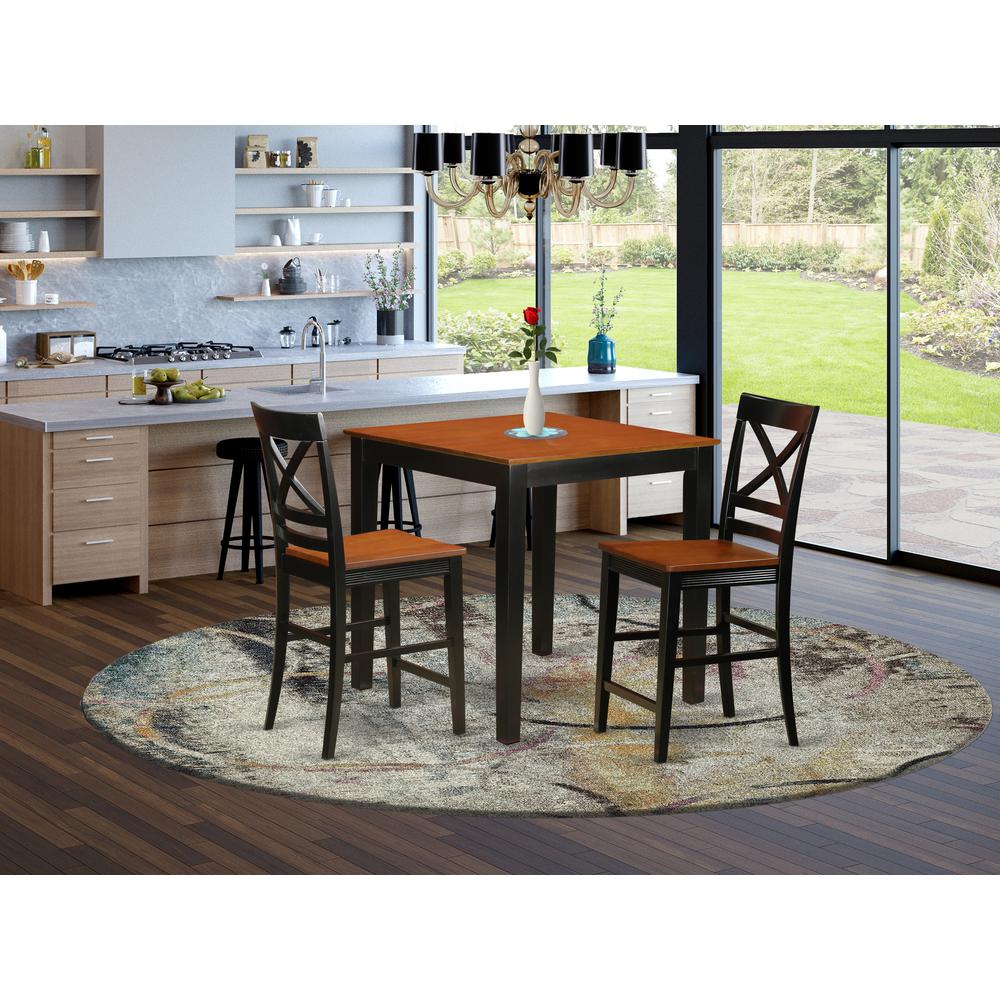 3  PC  pub  Table  set  -  Kitchen  dinette  Table  and  2  counter  height  Dining  chair.. Picture 4