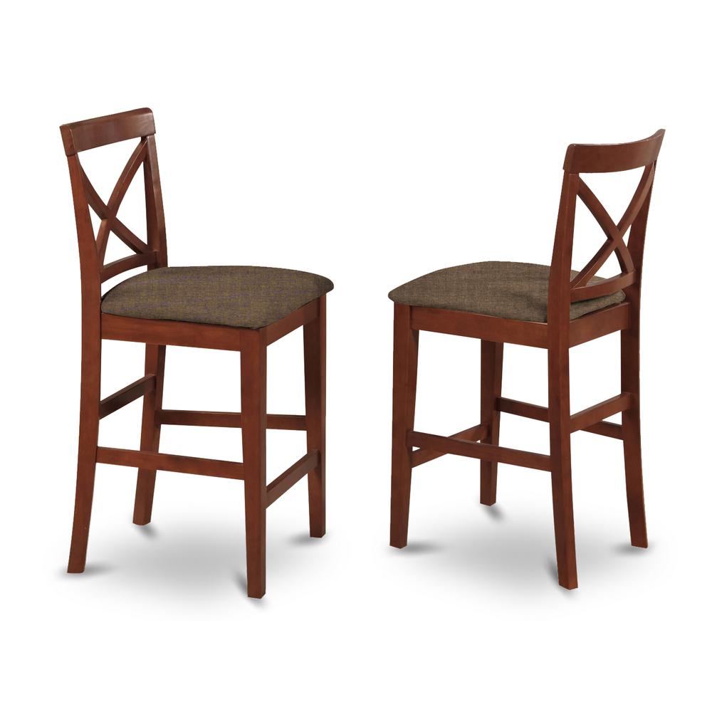 PUBS3-BRN-C 3 Pc counter height Dining set-pub Table and 2 Stools. Picture 4