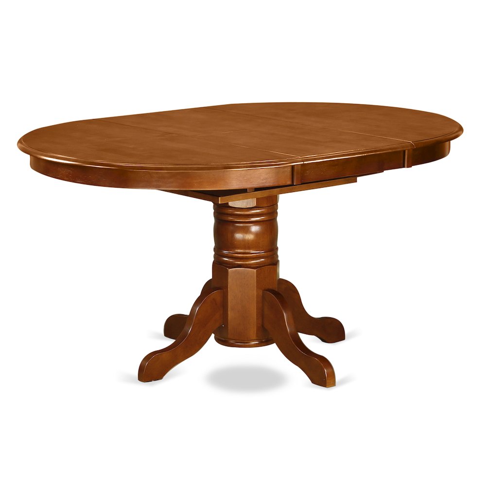 Oval Table with 18" Butterfly leaf - Saddle Brown. Picture 1
