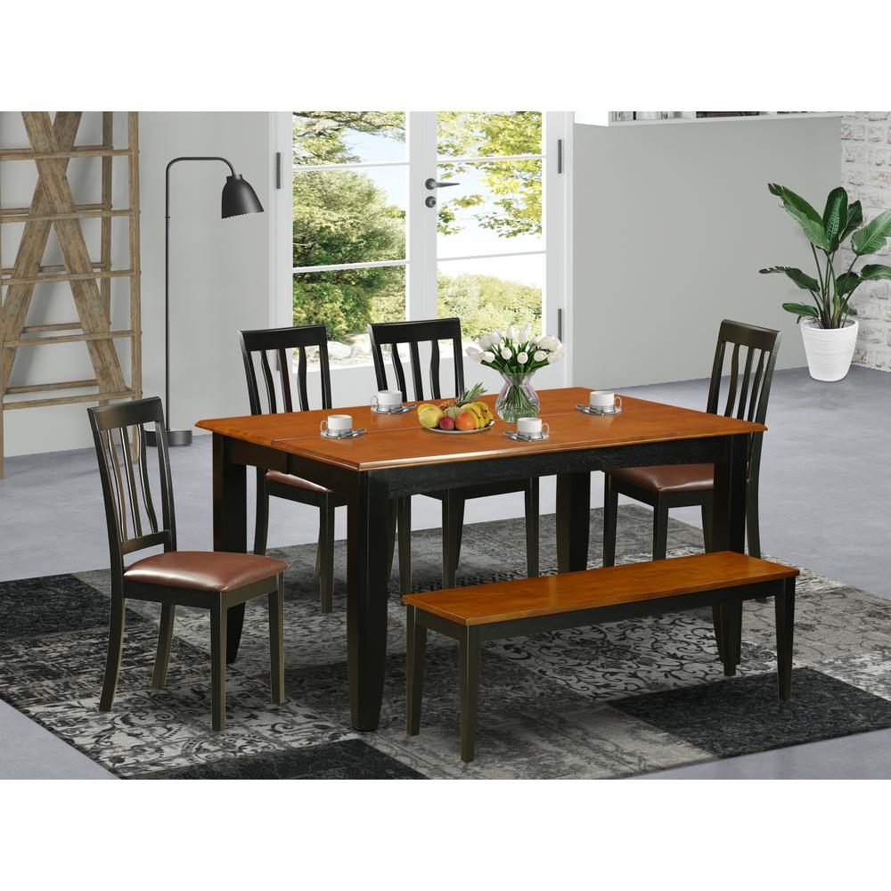 6  PC  Kitchen  table  set  with  bench-Kitchen  Tables  and  4  Dining  Chairs  Plus  bench. Picture 6