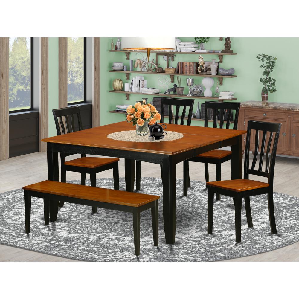 6  PC  Kitchen  table  set  with  bench-Kitchen  Tables  and  4  Wood  Kitchen  Chairs  Plus  bench. Picture 6