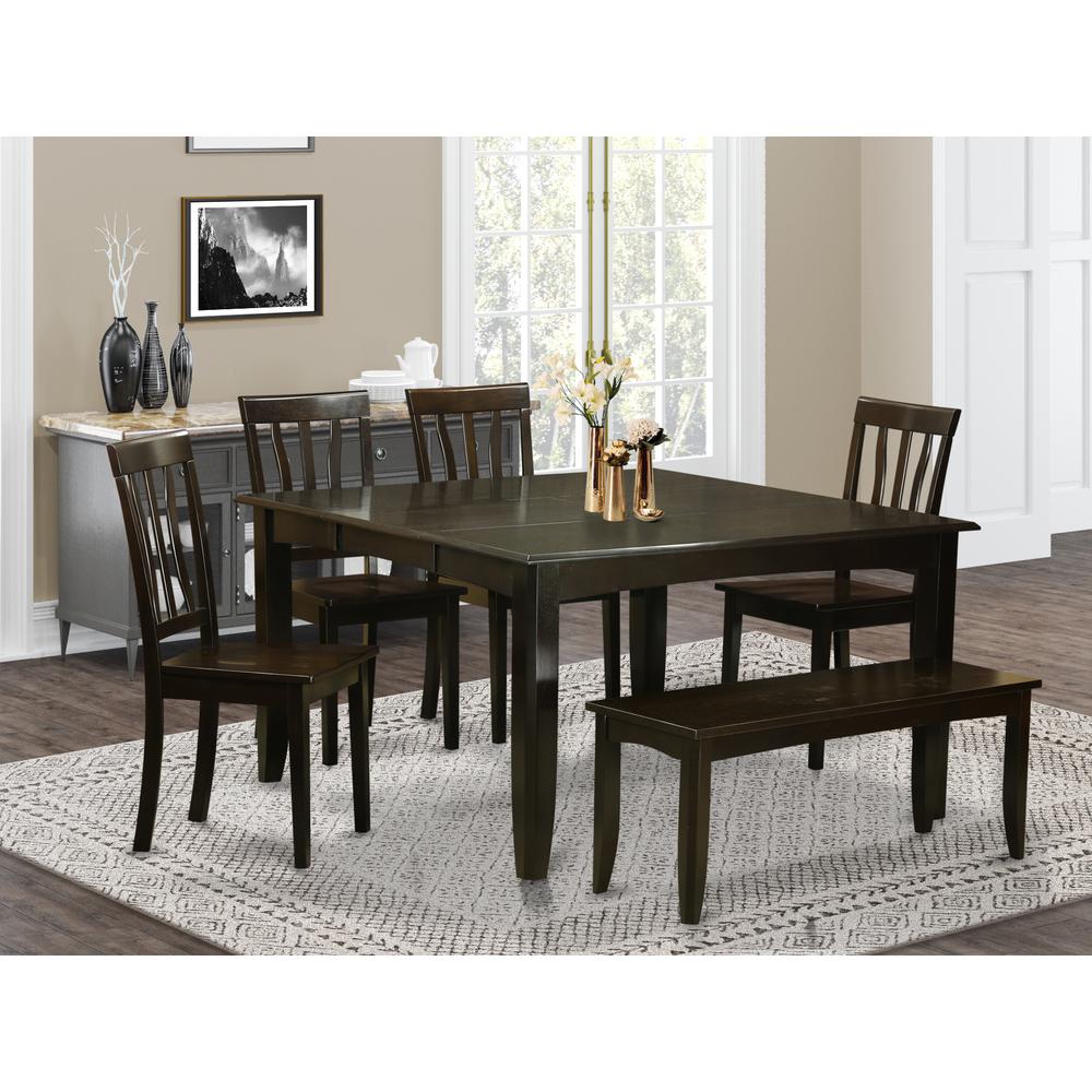6  Pc  Dining  room  set  with  bench-Table  with  Leaf  and  4  Dining  Chairs  Plus  Bench.. Picture 6