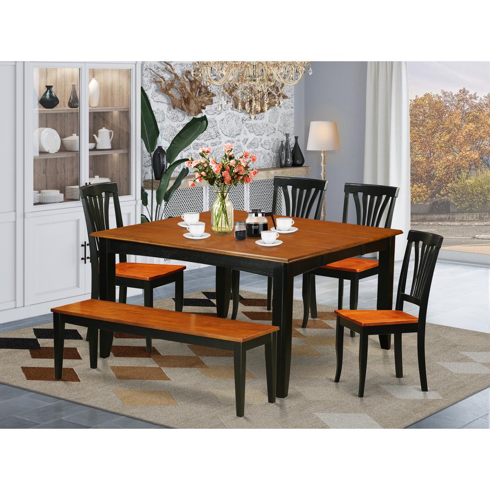 6  PC  Dining  room  set  with  bench-Kitchen  Tables  and  4  Wood  Dining  Chairs  Plus  bench. Picture 6