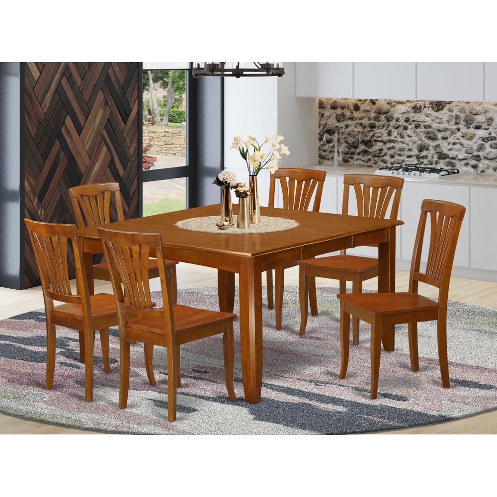 7  Pc  Dining  room  set-Square  Table  with  Leaf  and  6  Dining  Chairs.. Picture 4