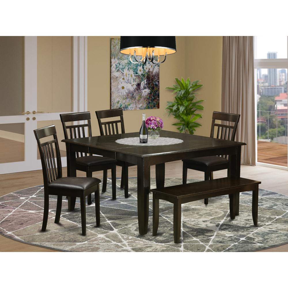 6  PC  Dining  room  set  with  bench-Dinette  Table  with  Leaf  and  4  Dining  Chairs  Plus  Bench.. Picture 6