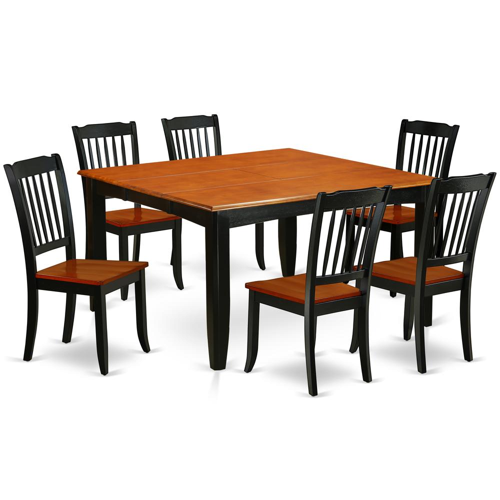 Dining Room Set Black & Cherry, PFDA7-BCH-W. Picture 1