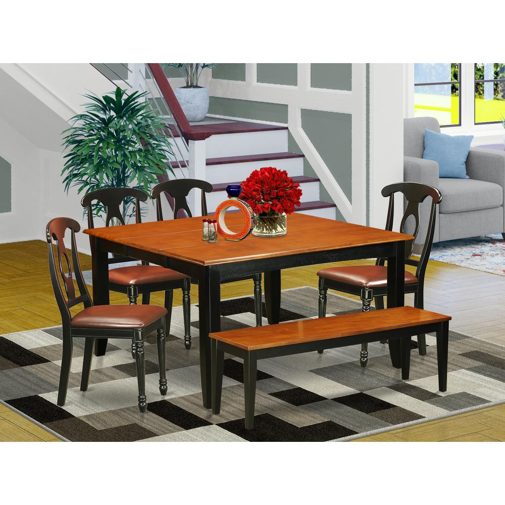 6  PC  Dining  room  set  with  bench-Dining  Table  and  4  Wood  Dining  Chairs  plus  a  bench. Picture 6