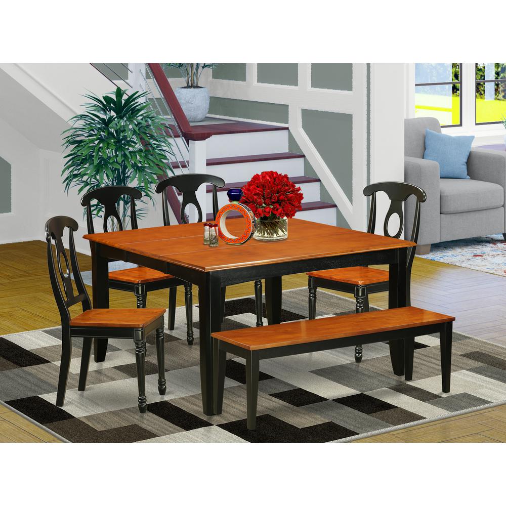 6PC  Dining  room  set  with  bench-Dining  Table  and  4  Wood  Dining  Chairs  plus  a  bench. Picture 6