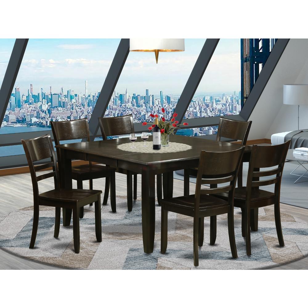 7  PC  Dining  set-Dining  Table  with  Leaf  and  6  Dinette  Chairs.. Picture 4