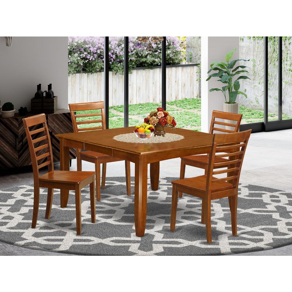 5  Pc  Dining  room  set  for  4-Square  Dining  Table  with  Leaf  and  4  Dining  Chairs.. Picture 4