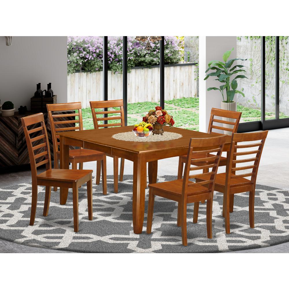 7  Pc  formal  Dining  room  set-Square  Dining  Table  with  Leaf  and  6  Dining  Chairs.. Picture 2