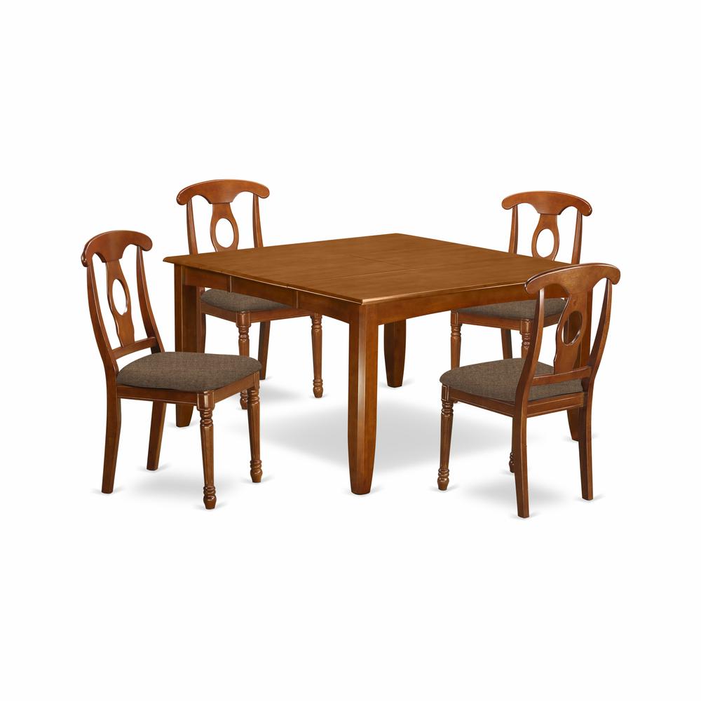 PFNA5-SBR-C 5 Pc Dining room set-Table with Leaf and 4 Dinette Chairs.. Picture 1