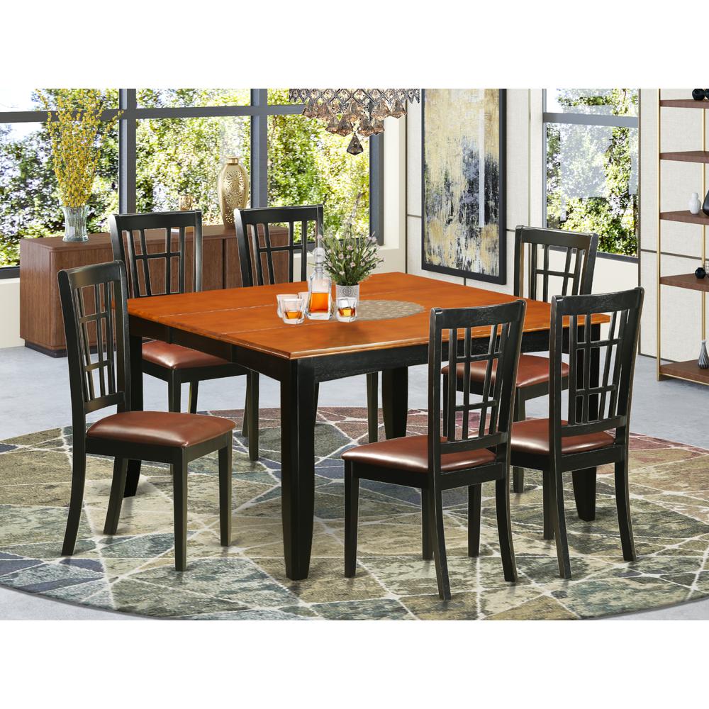 7  PC  Dining  room  set-Dining  Table  and  6  Wooden  Dining  Chairs. Picture 4