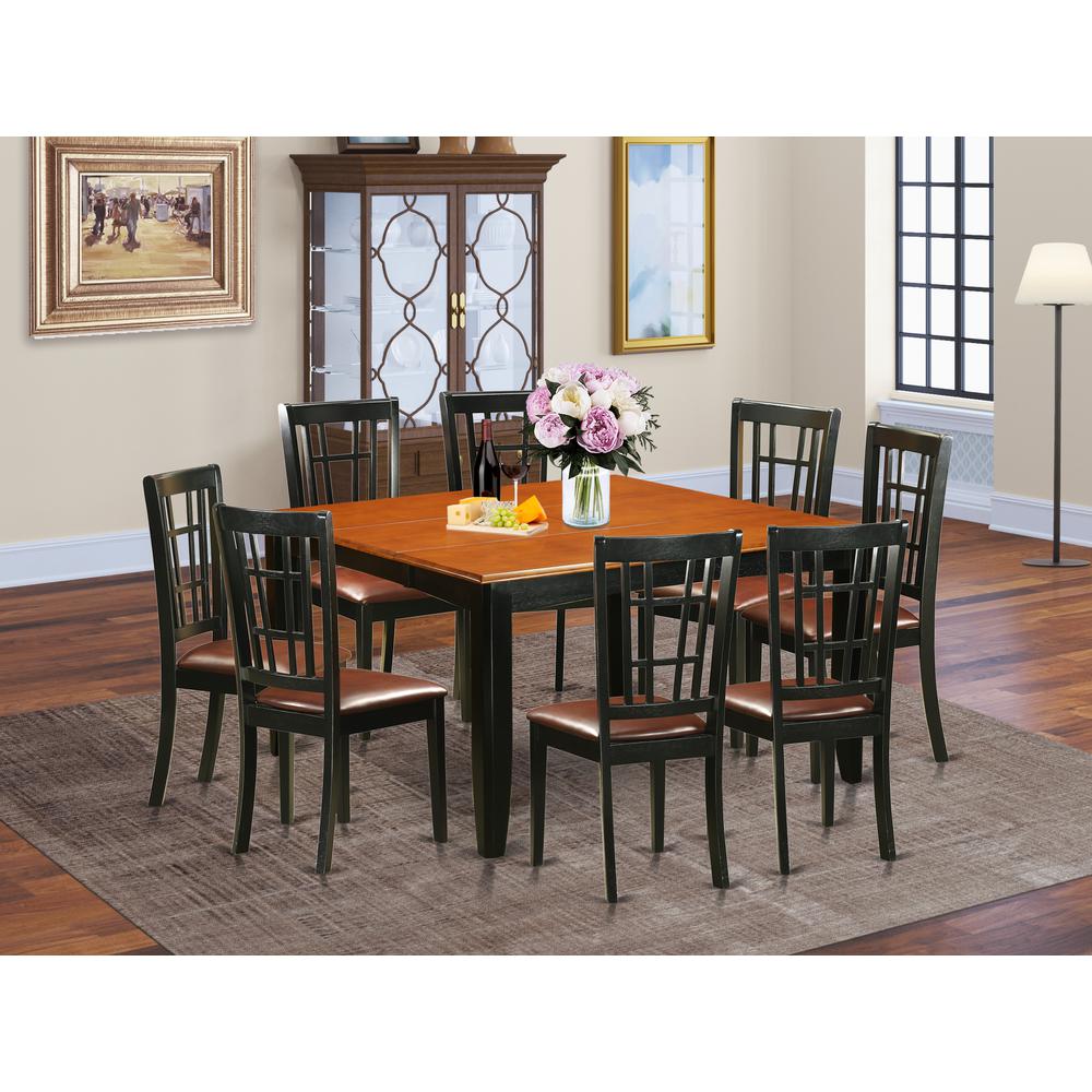 9  PC  Dining  room  set-Dining  Table  and  8  Wooden  Dining  Chairs. Picture 4