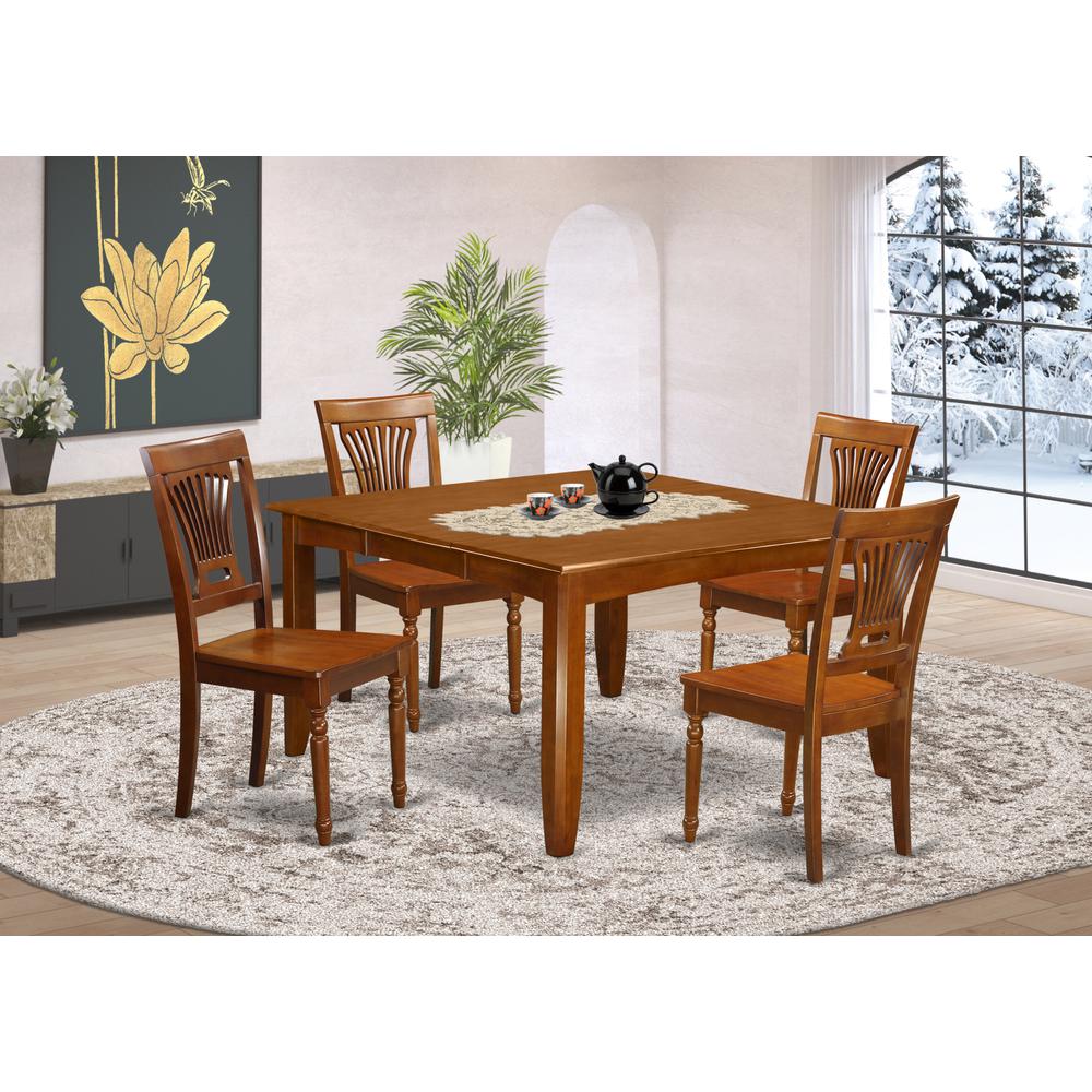 5  Pc  Dining  room  set-Square  Table  that  has  an  Leaf  and  4  Dining  Chairs. Picture 4