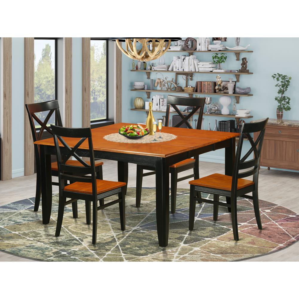 5  PC  Dining  room  set-Dining  Table  with  4  Wooden  Dining  Chairs. Picture 4