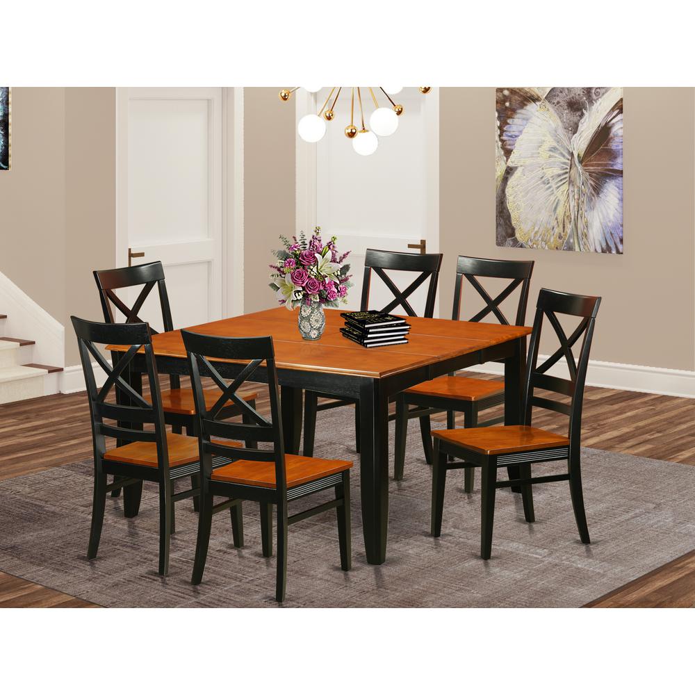 7  PC  Dining  room  set-Dining  Table  with  6  Wooden  Dining  Chairs. Picture 4