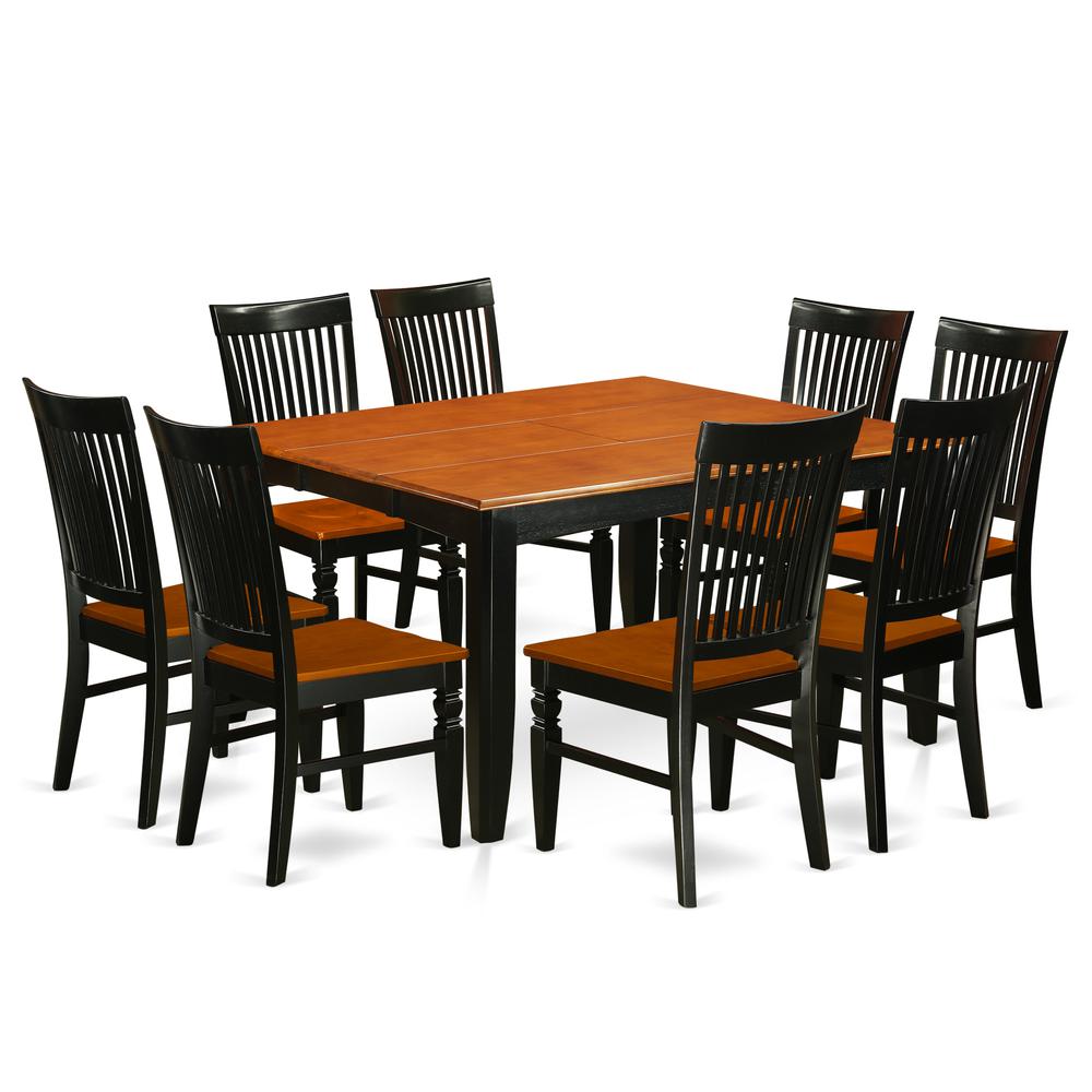 Dining Room Set Black & Cherry, PFWE9-BCH-W. Picture 1