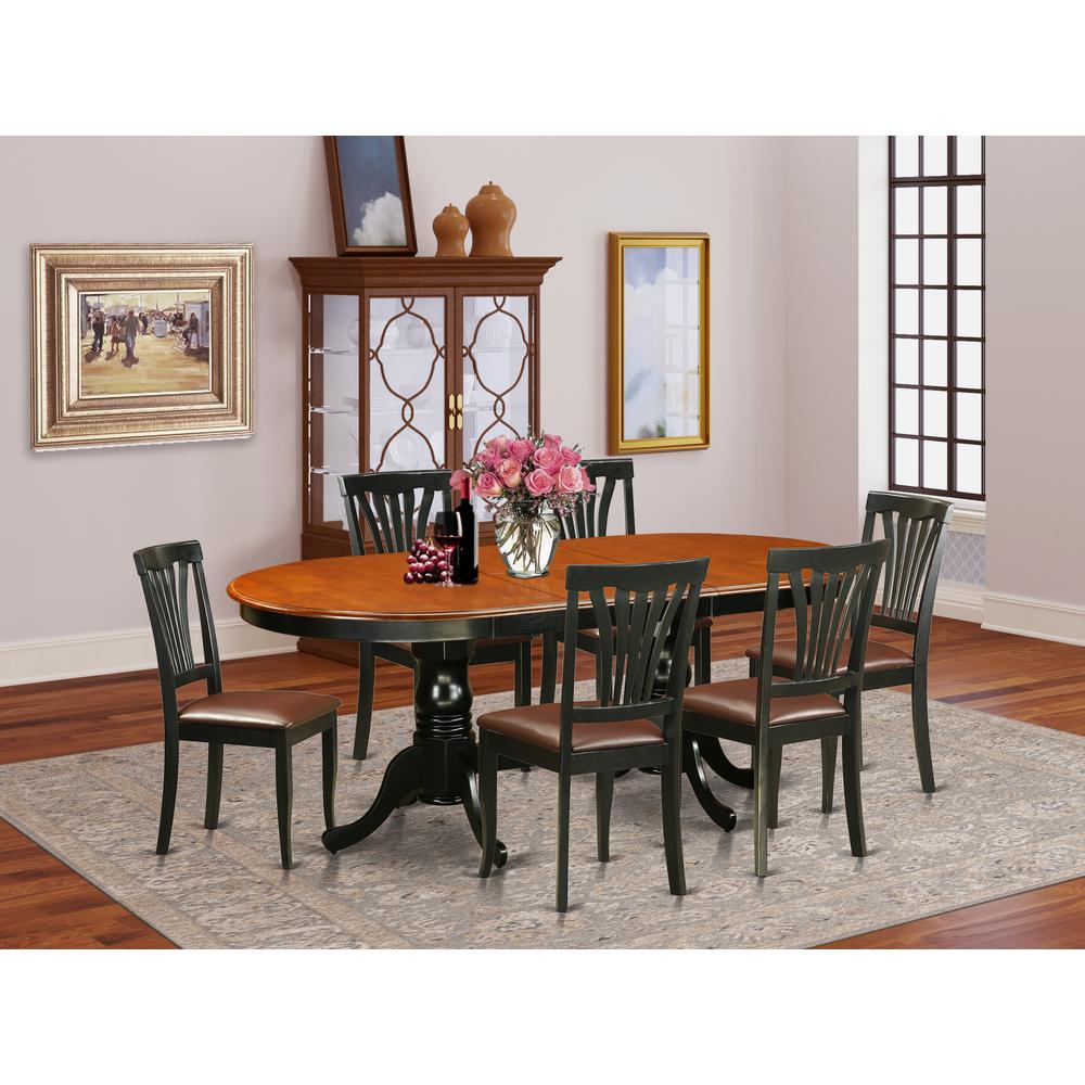 7  Pc  Dining  room  set-Dining  Table  with  6  Wooden  Dining  Chairs. Picture 4