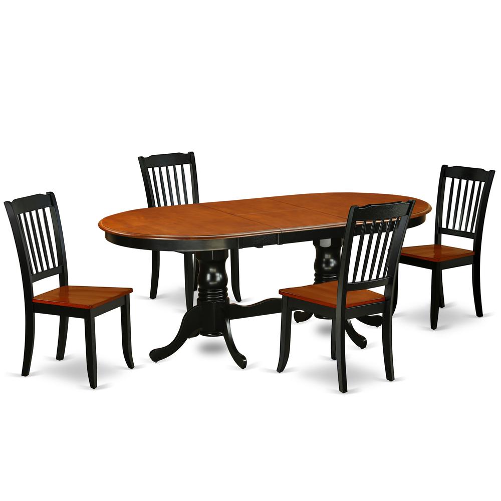 Dining Room Set Black & Cherry, PLDA5-BCH-W. Picture 1