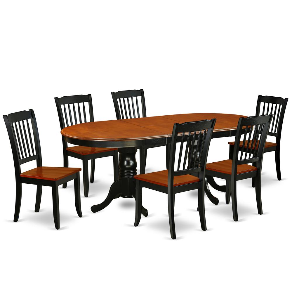 Dining Room Set Black & Cherry, PLDA7-BCH-W. Picture 1